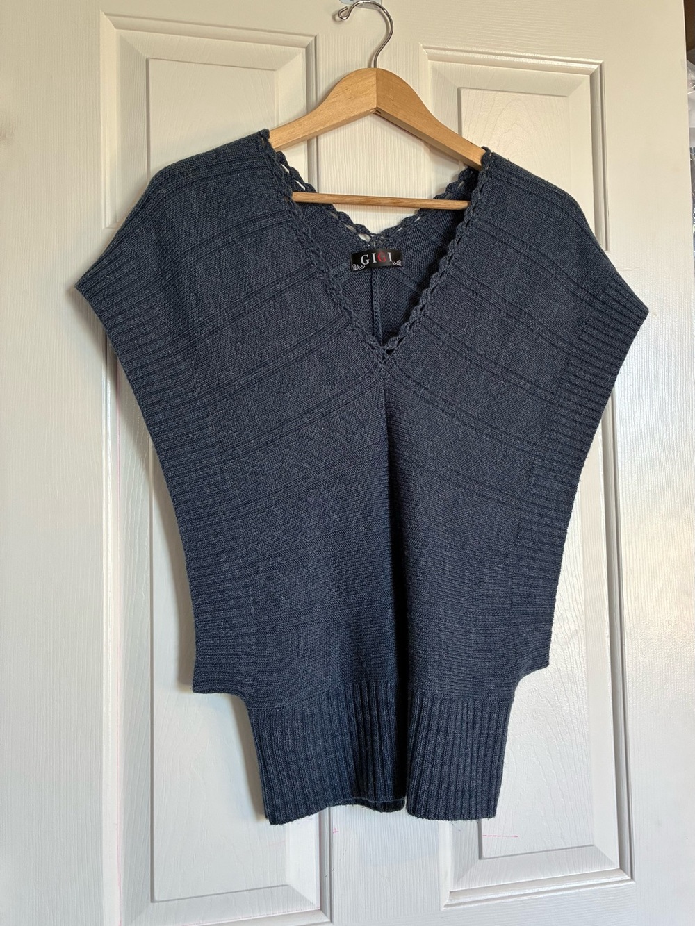 Women's Dark Gray V-Neck Knit Sweater Vest